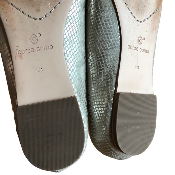 Corso Como Ballet Flat Leather Callie Silver Metallic Size 9 - Picture 10 of 16